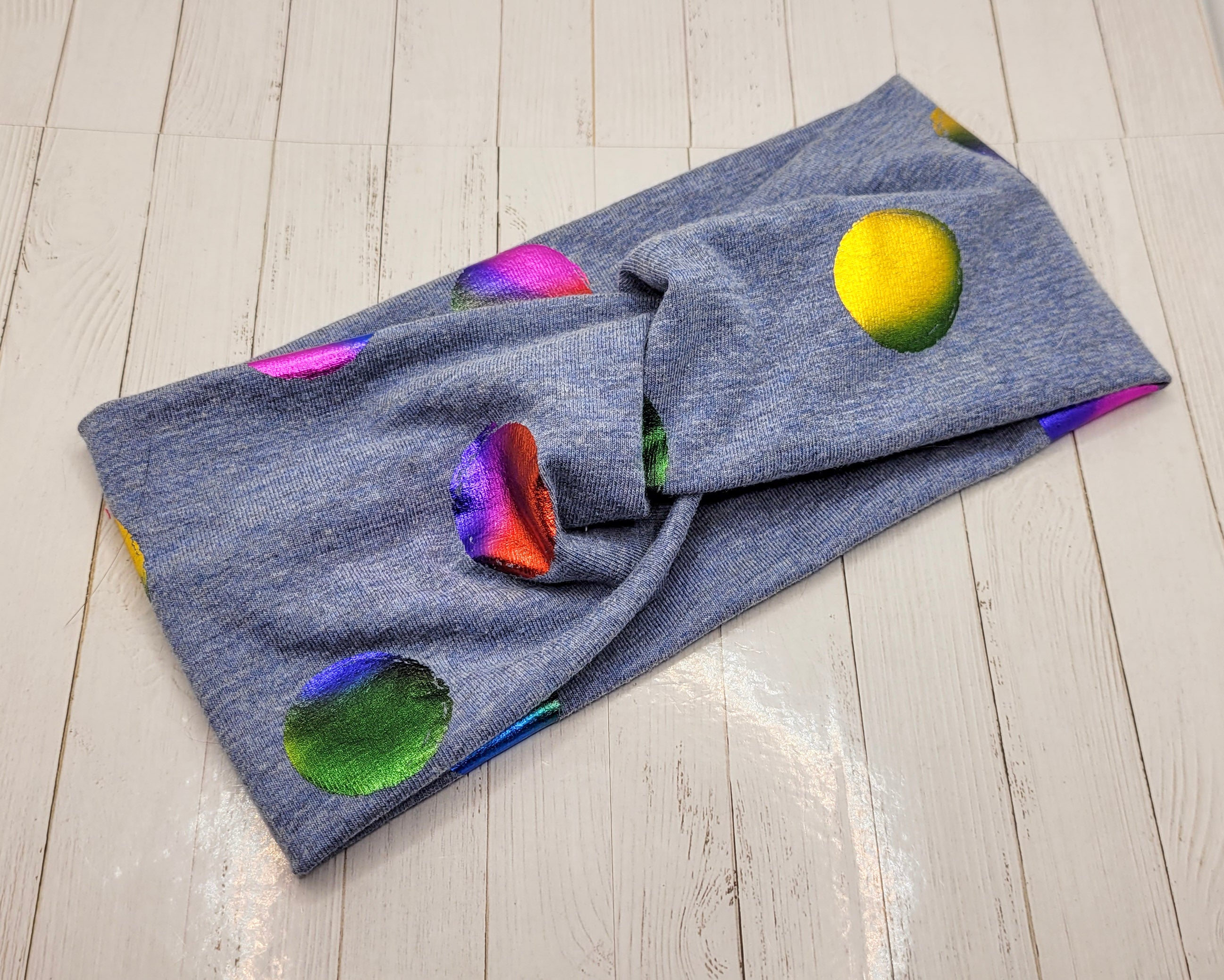 Rainbow Foil Stretch Knit Headband