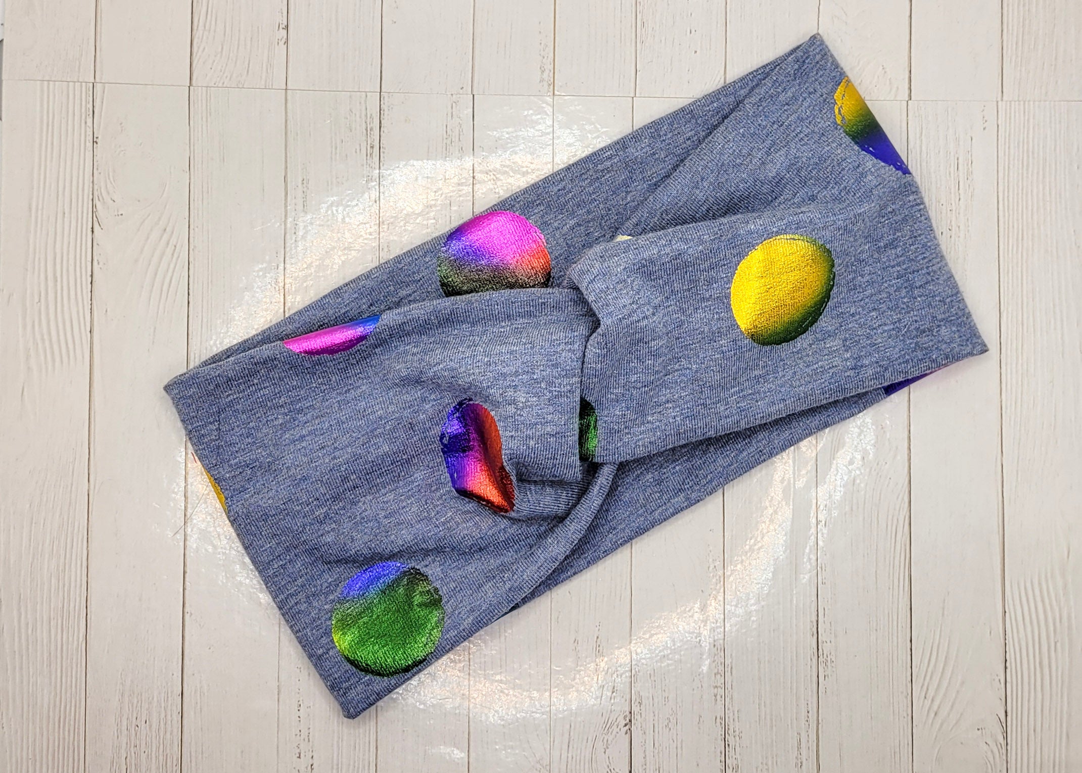 Rainbow Foil Stretch Knit Headband