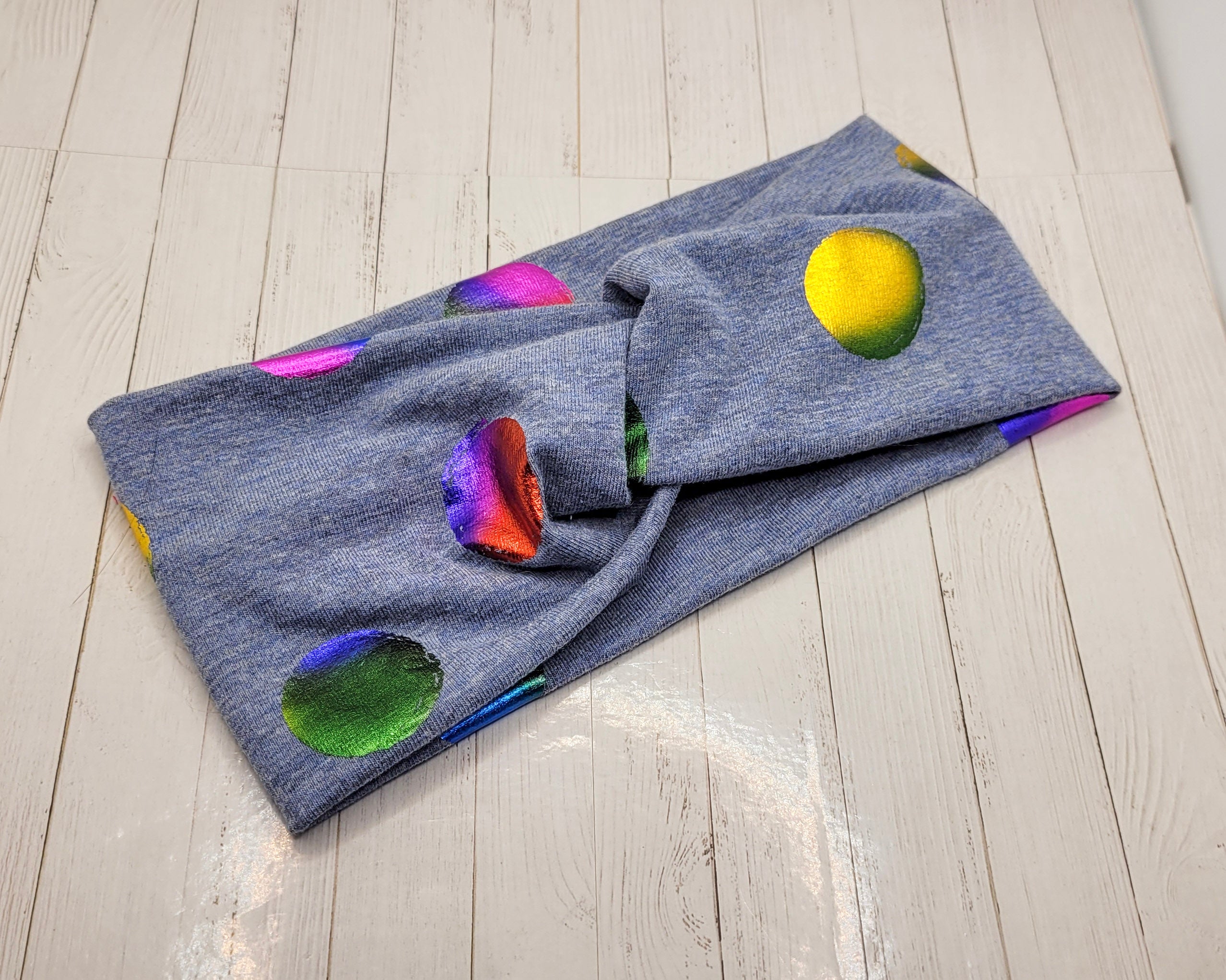 Rainbow Foil Stretch Knit Headband