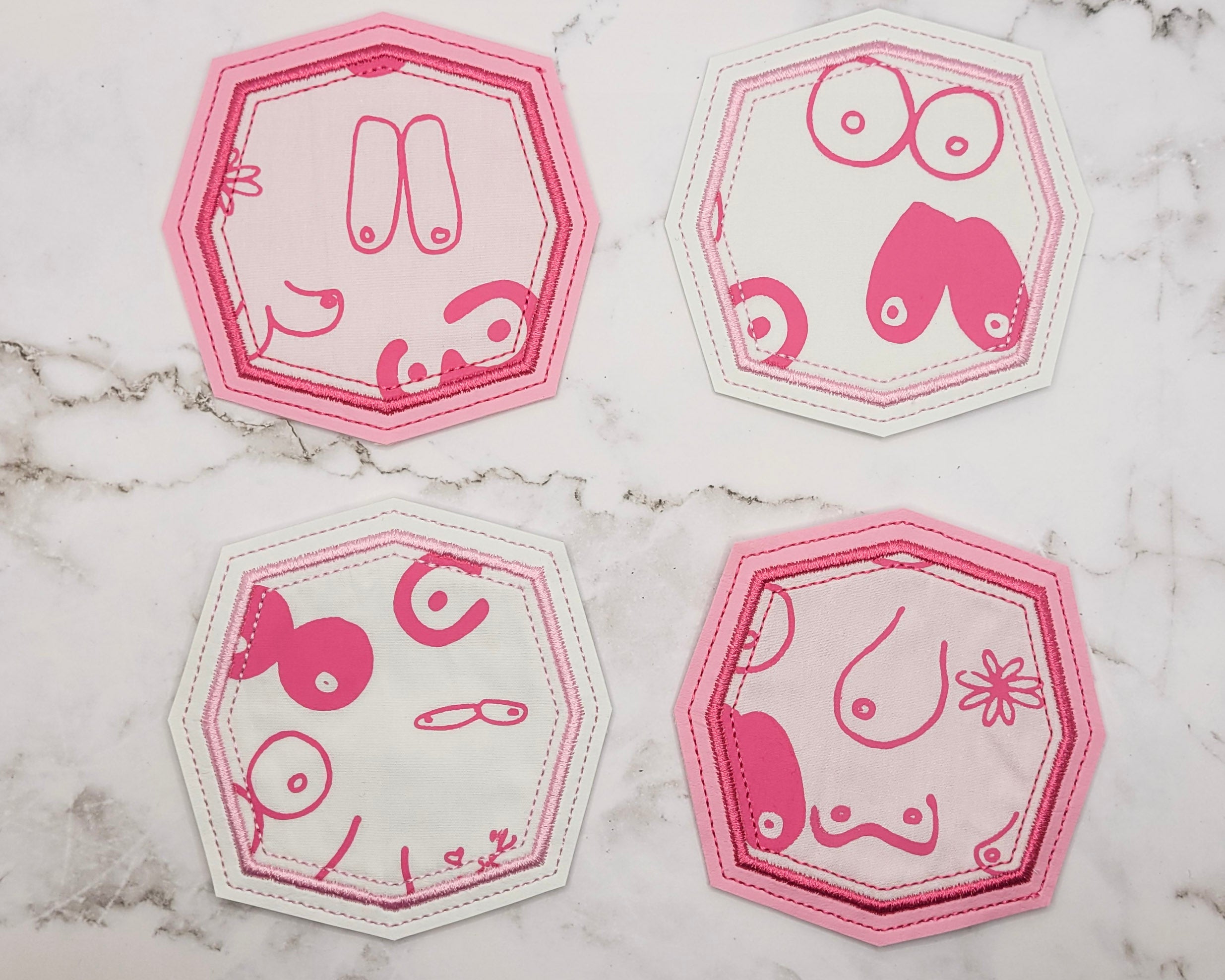 Boob Print Coasters
