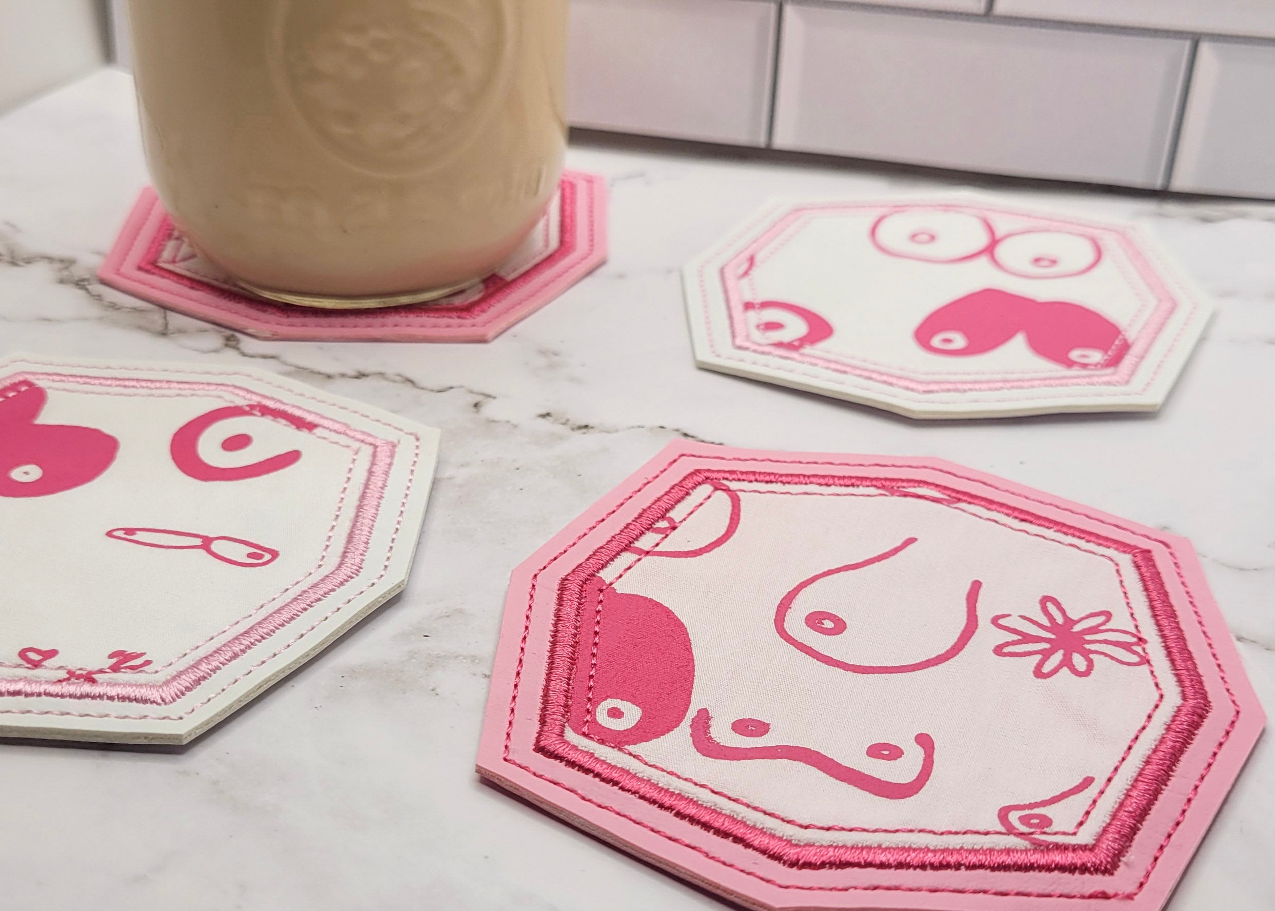 Boob Print Coasters