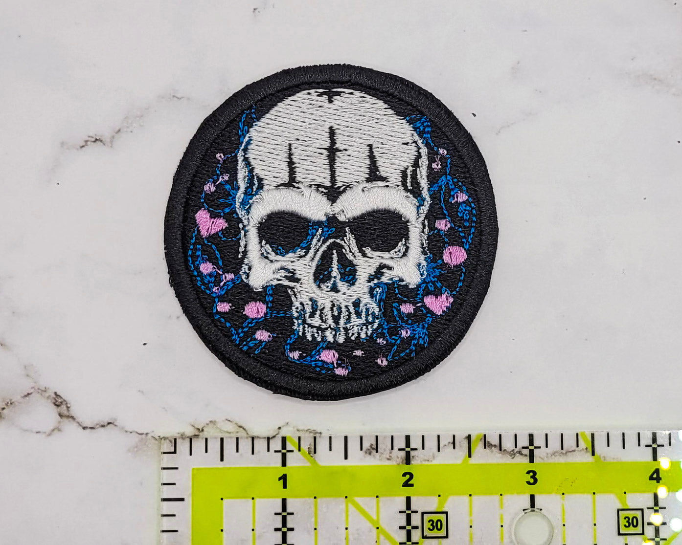 Skull & Hearts Embroidered Patch