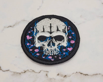 Skull & Hearts Embroidered Patch