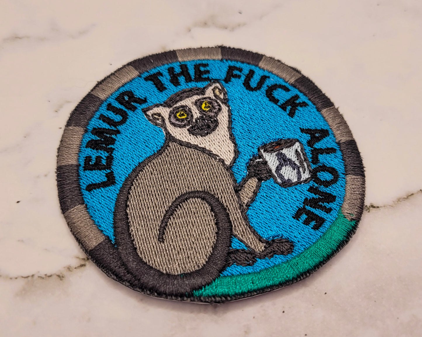 Lemur The Fuck Alone Embroidered Patch