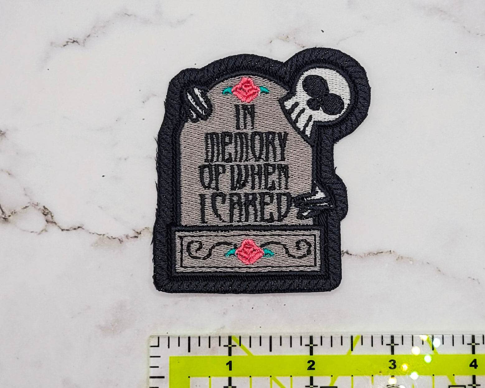 In Memory Of When I Cared Embroidered Patch