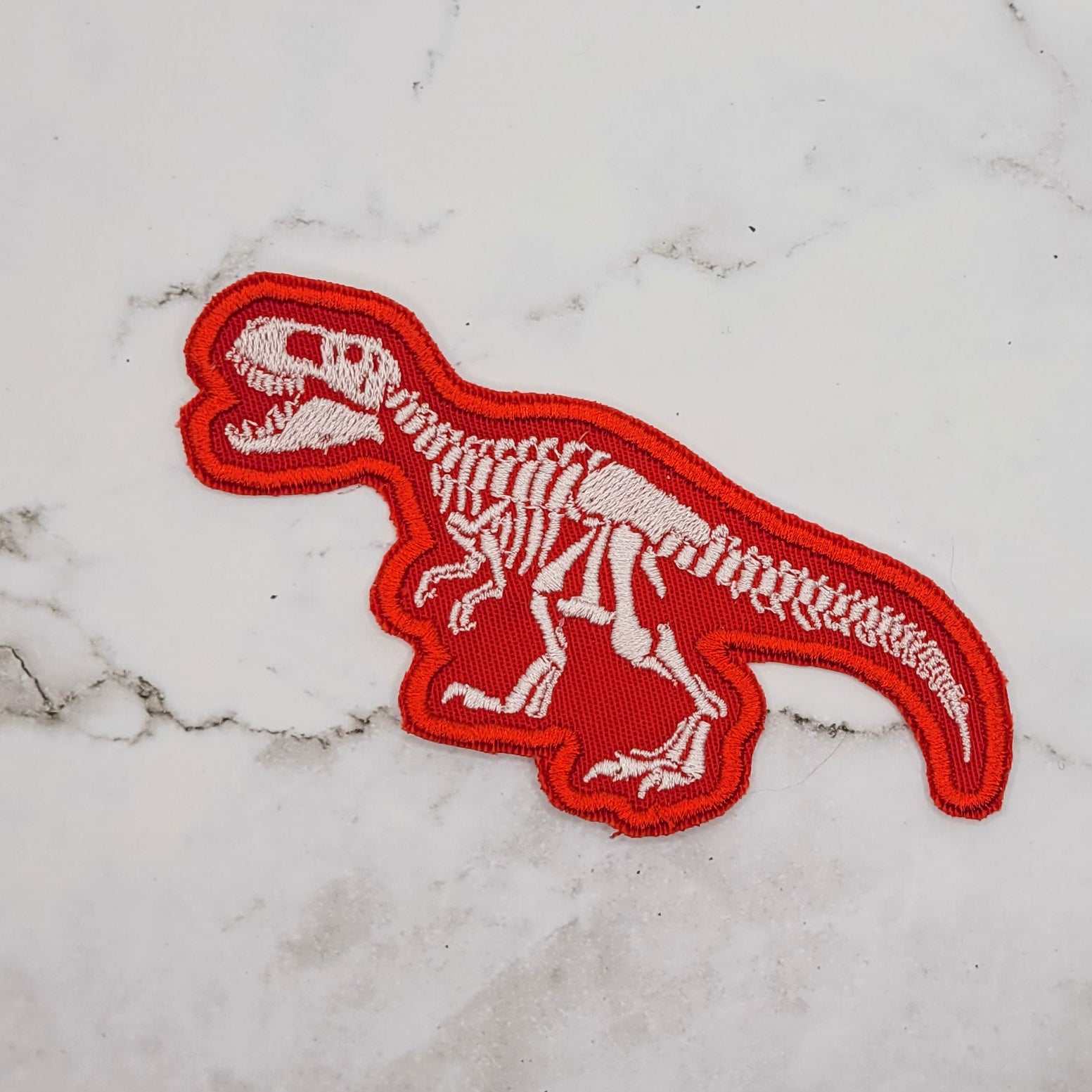 T-Rex Skeleton Embroidered Patch