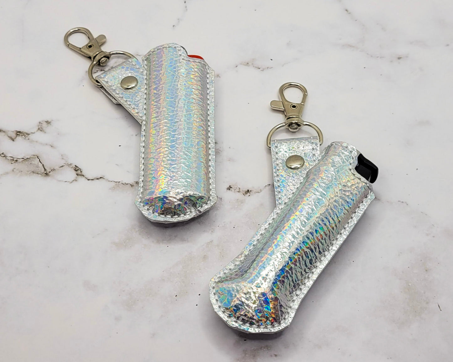 Silver Stone Holographic Lighter Case