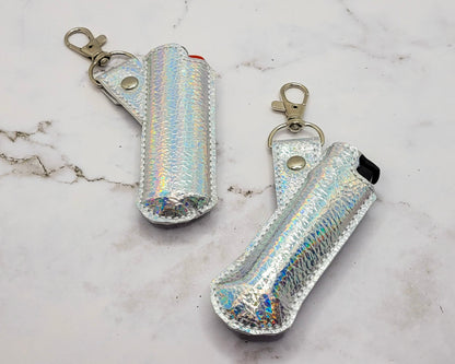 Silver Stone Holographic Lighter Case