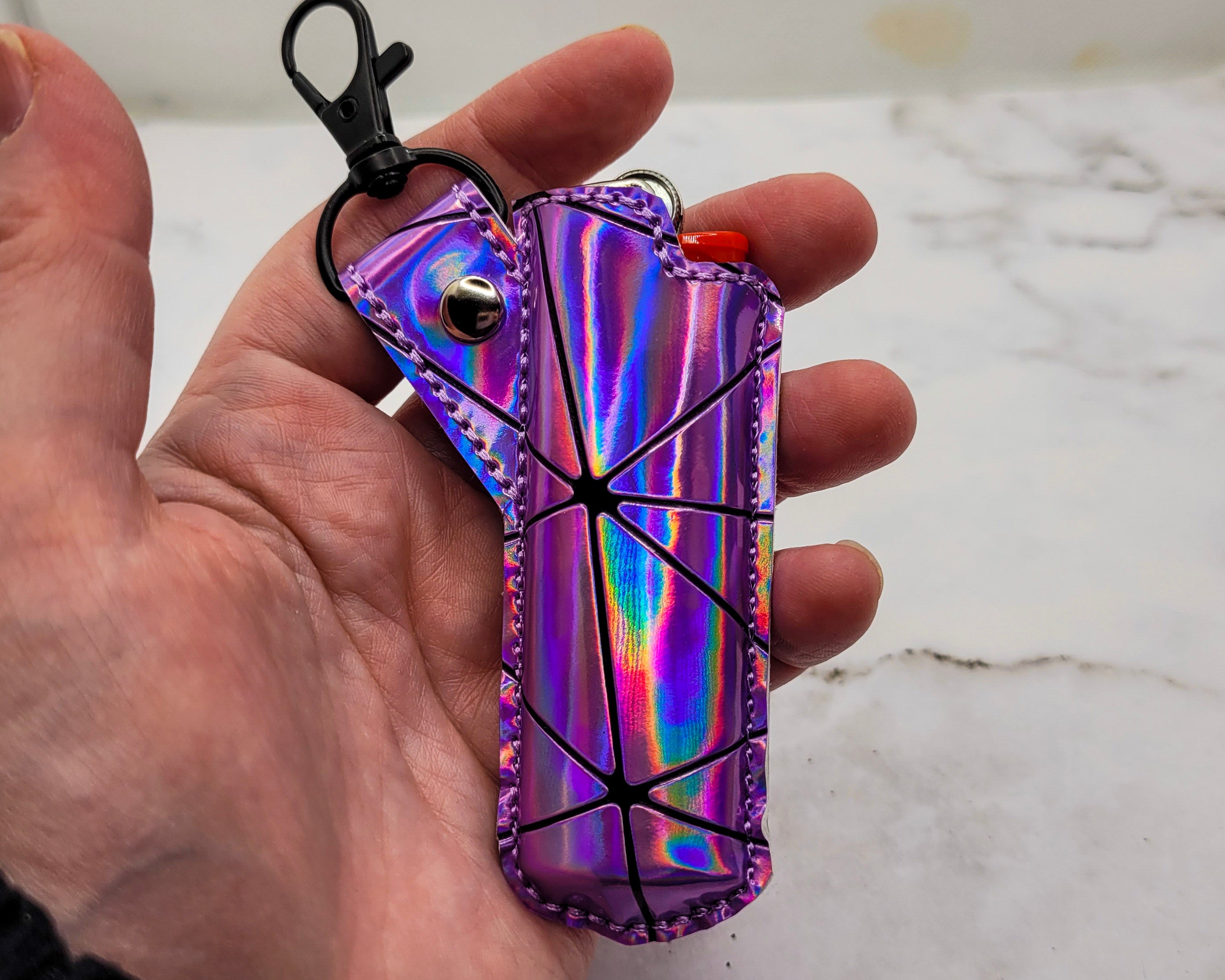 Lilac Holographic Lighter Case
