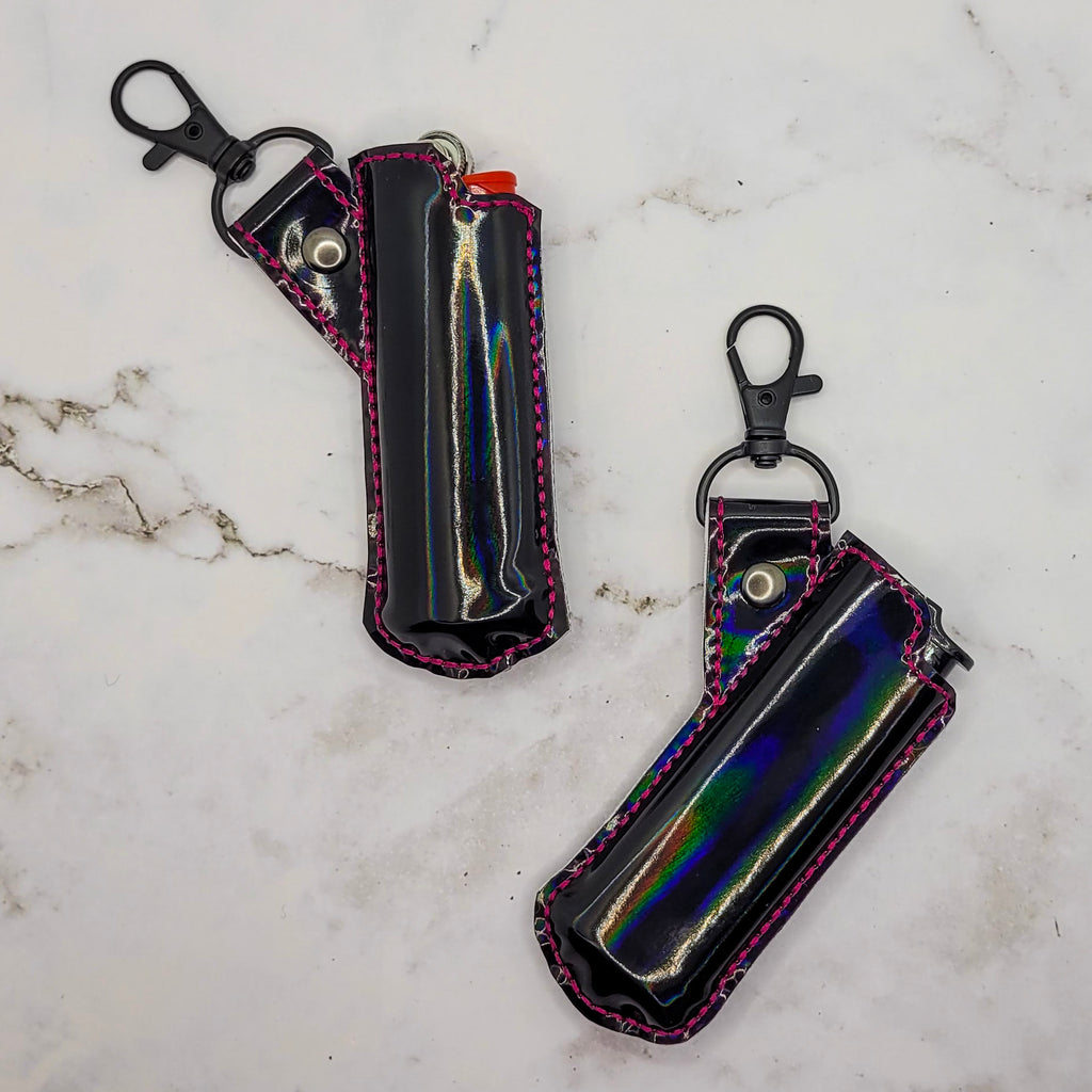 Estuche holográfico negro para encendedor