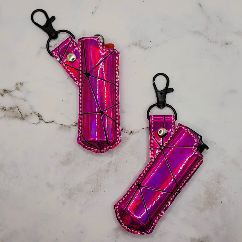 Pink Holographic Lighter Case