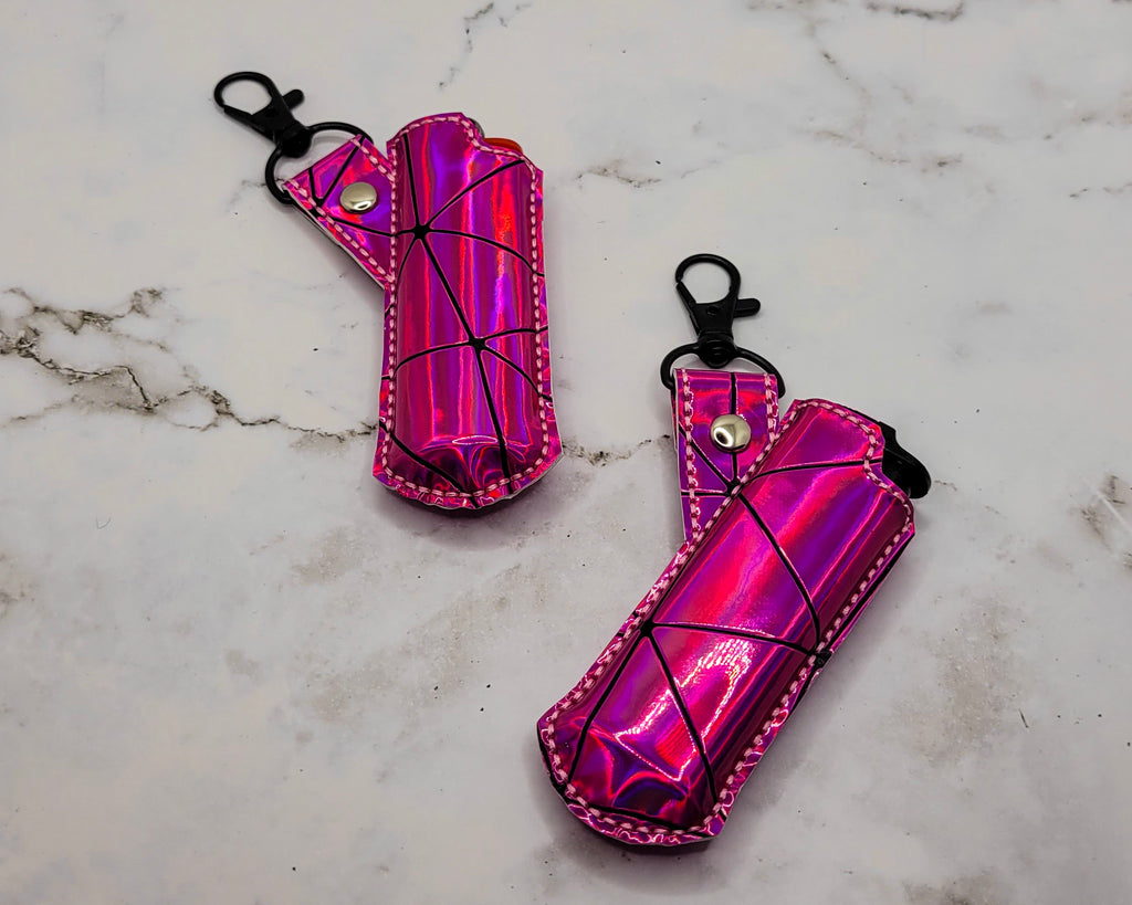 Pink Holographic Lighter Case