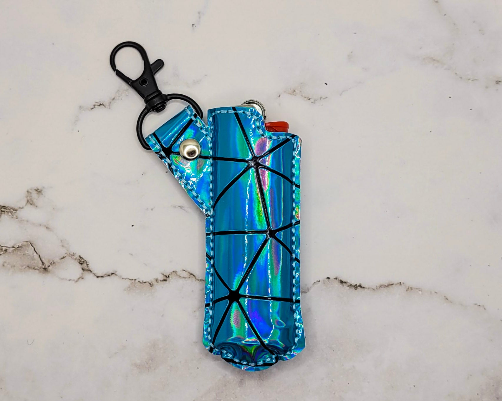 Blue Holographic Lighter Case