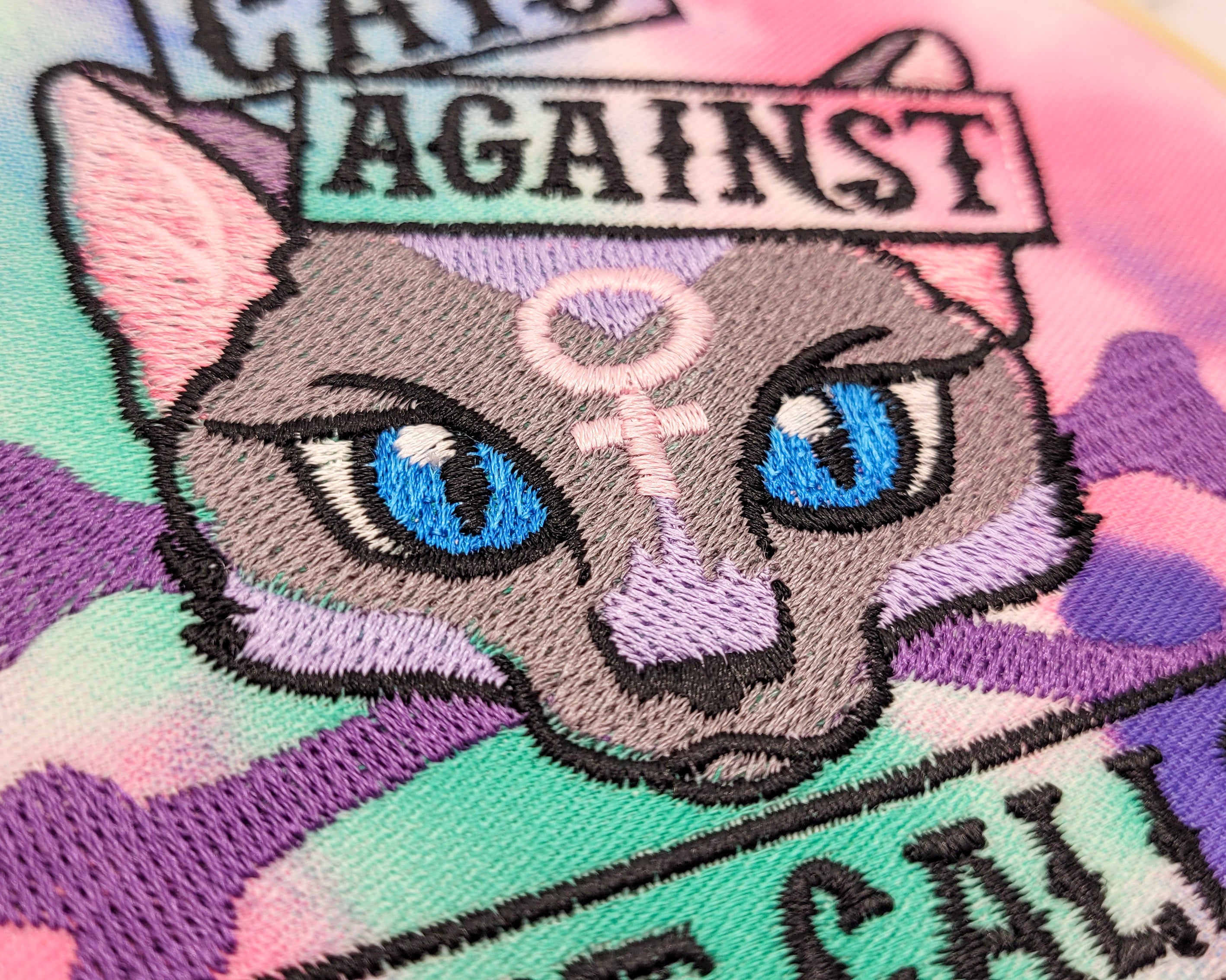 Cats Against Cat Calls Embroidered Wall Hanging - 6" Hoop