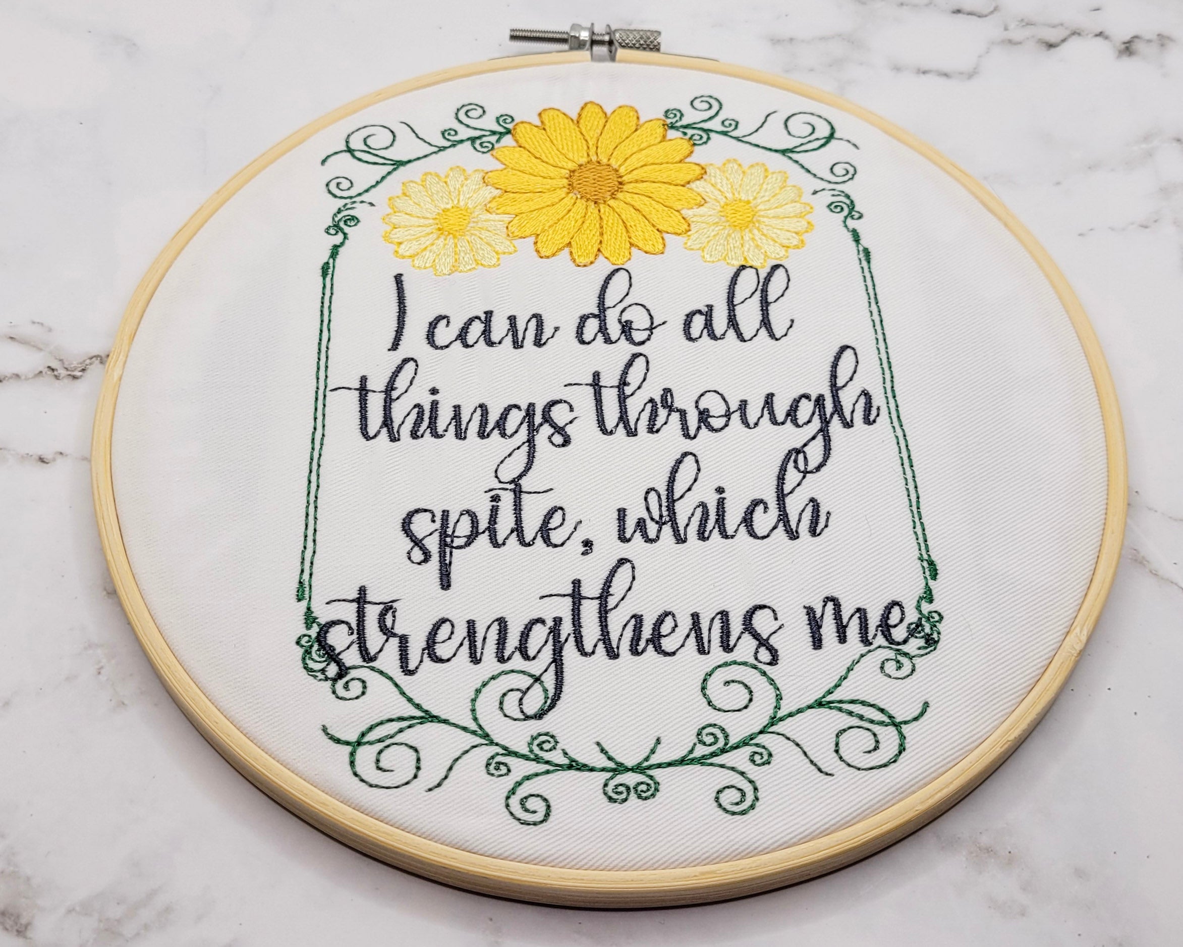 Through Spite Embroidered Wall Hanging - 8" Hoop