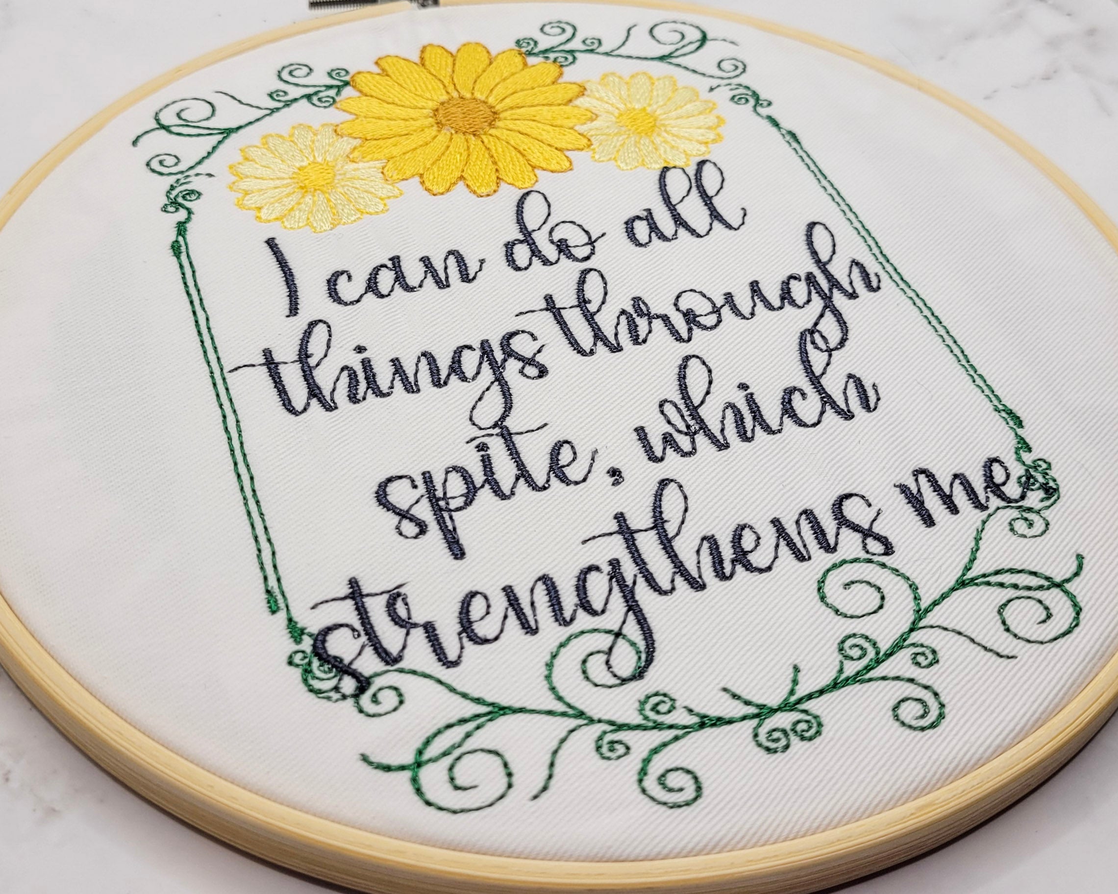 Through Spite Embroidered Wall Hanging - 8" Hoop