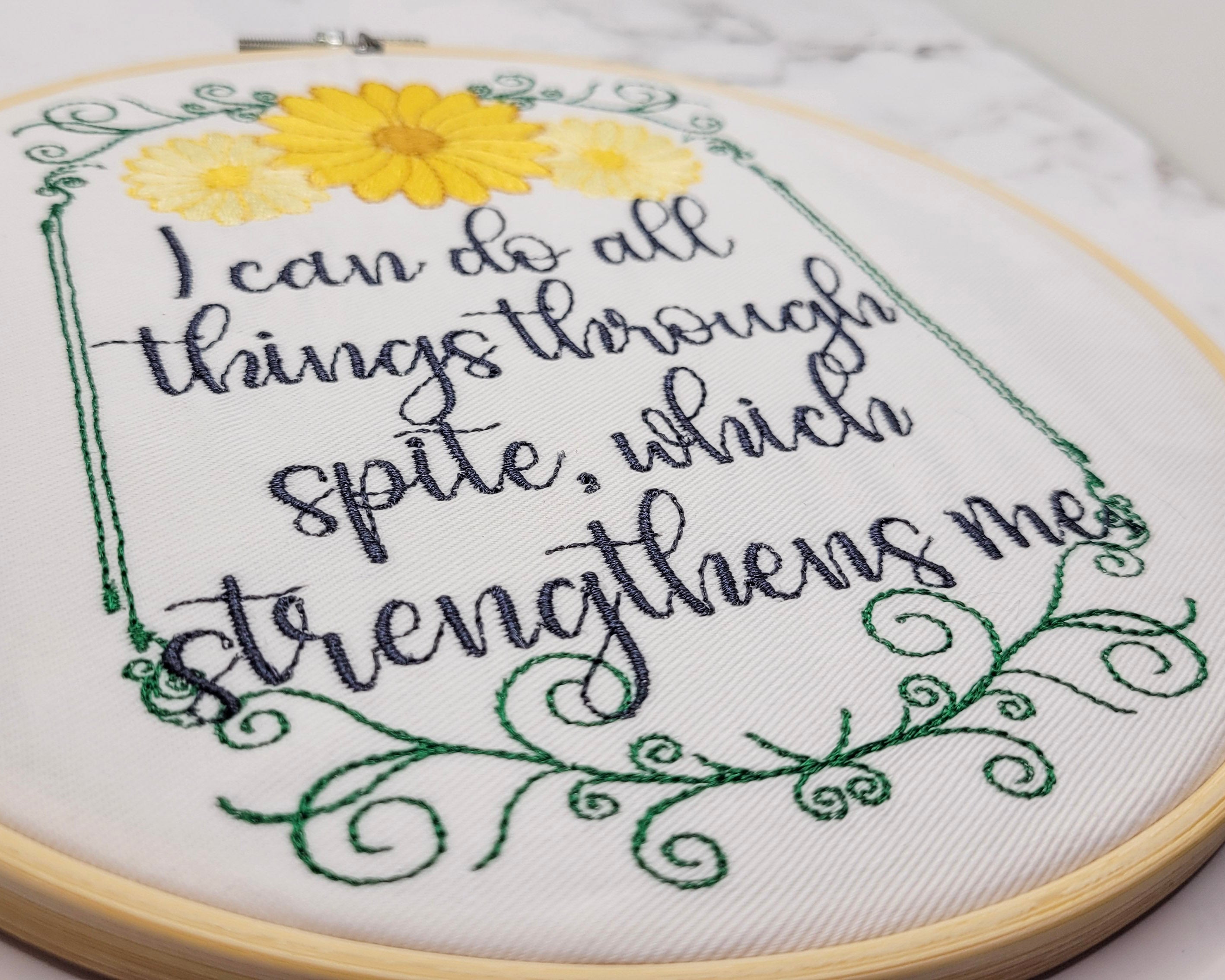 Through Spite Embroidered Wall Hanging - 8" Hoop