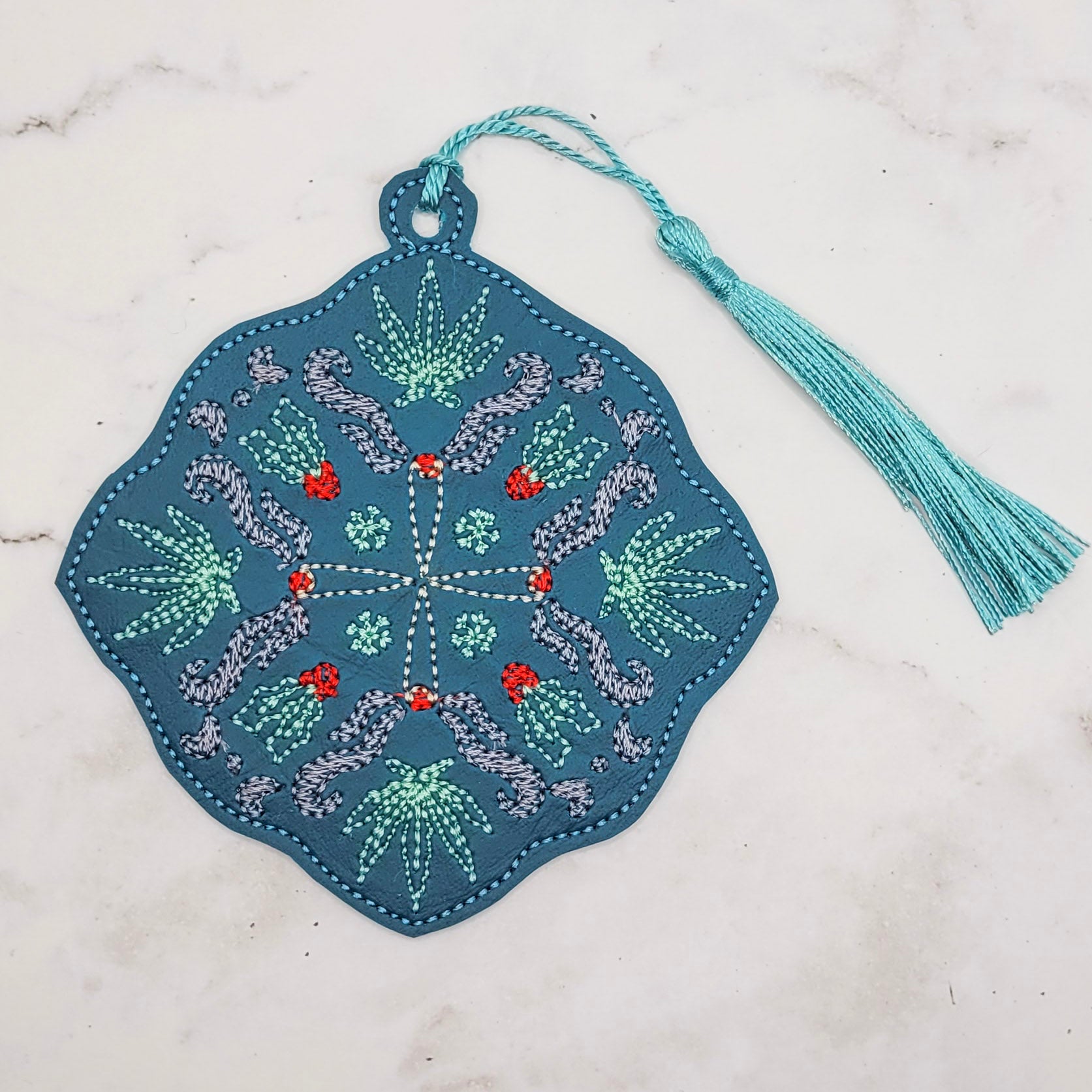 Cannaflake Embroidered Bookmark