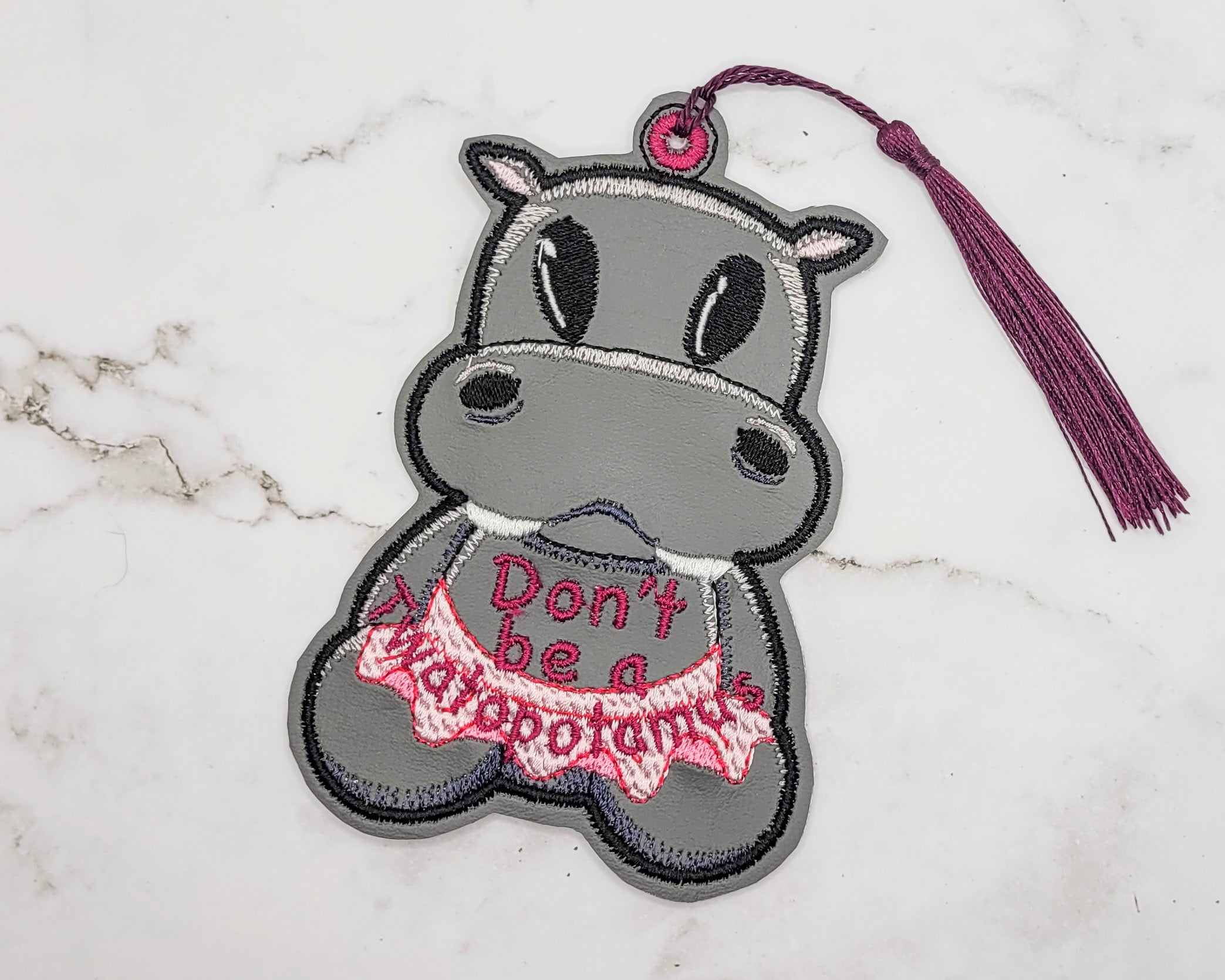 Don't Be a Twatopotamus Embroidered Bookmark