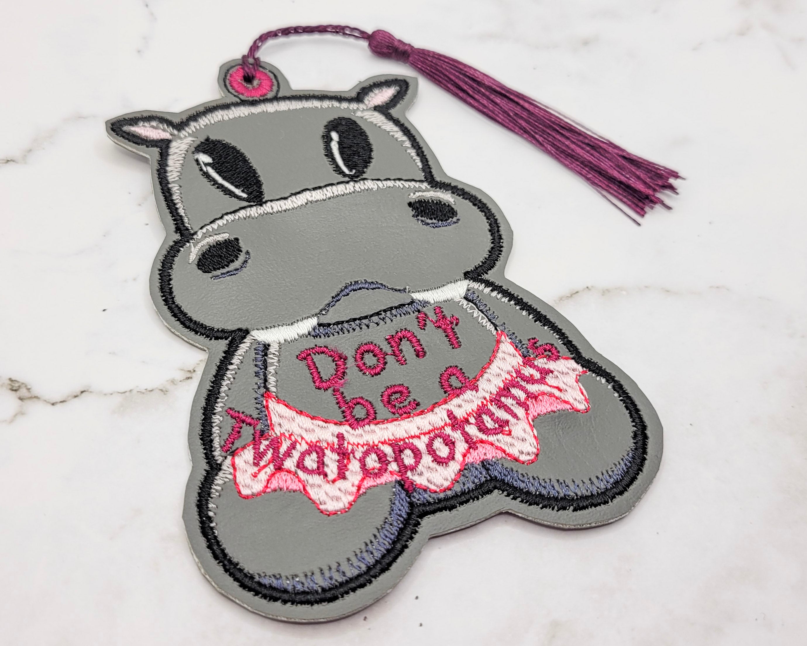 Don't Be a Twatopotamus Embroidered Bookmark