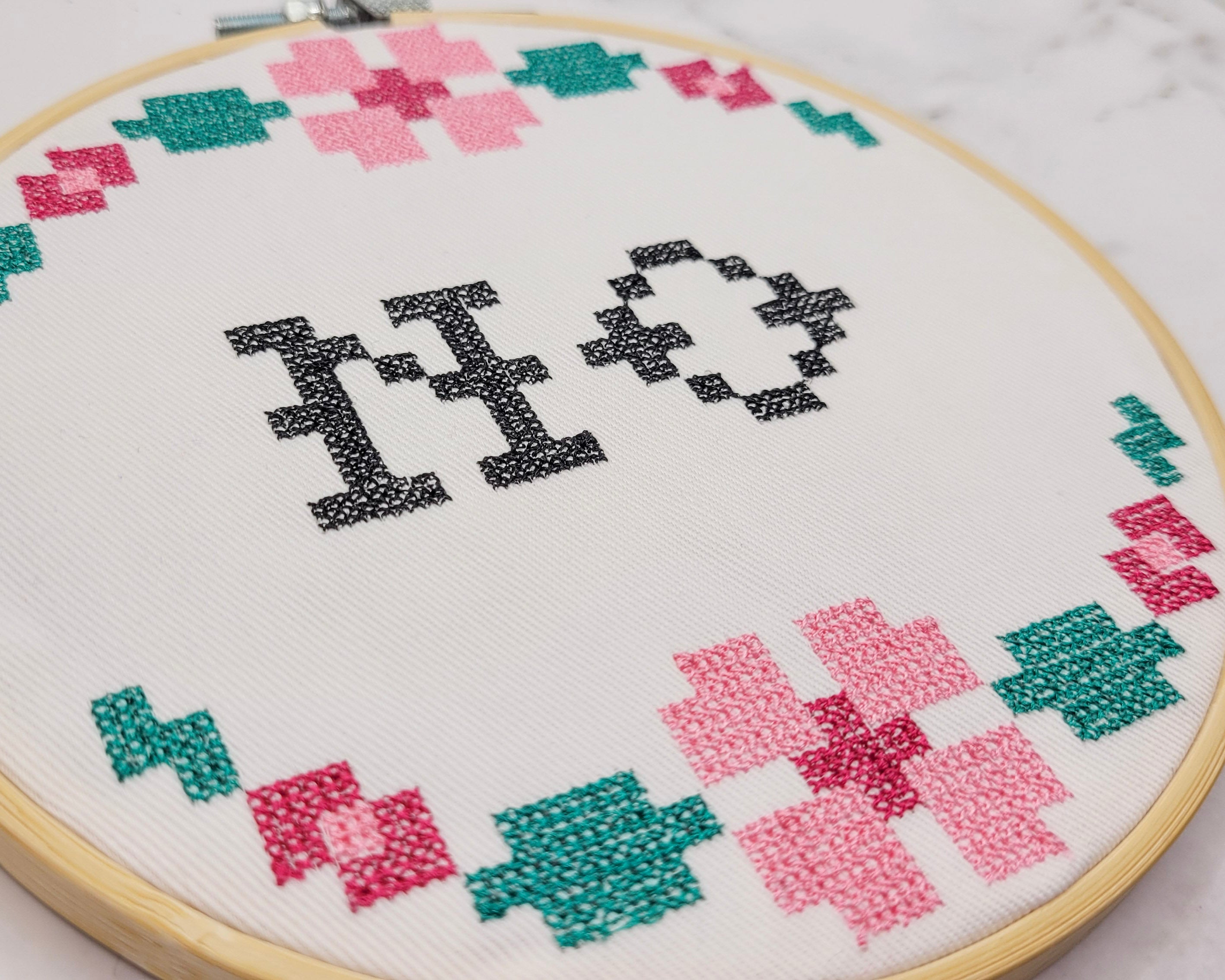 No Embroidered Wall Hanging - 6" Hoop