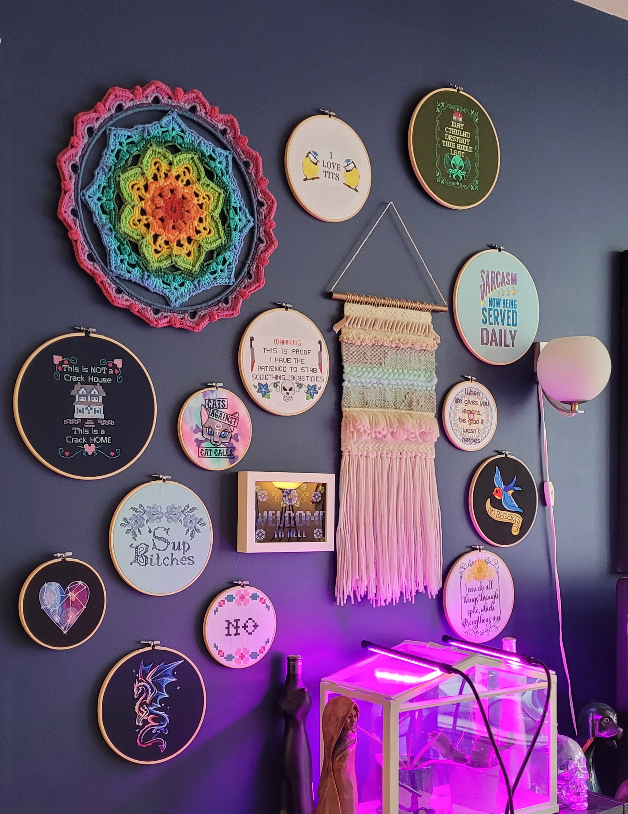 Stay Trashy – 7" Embroidered Wall Art