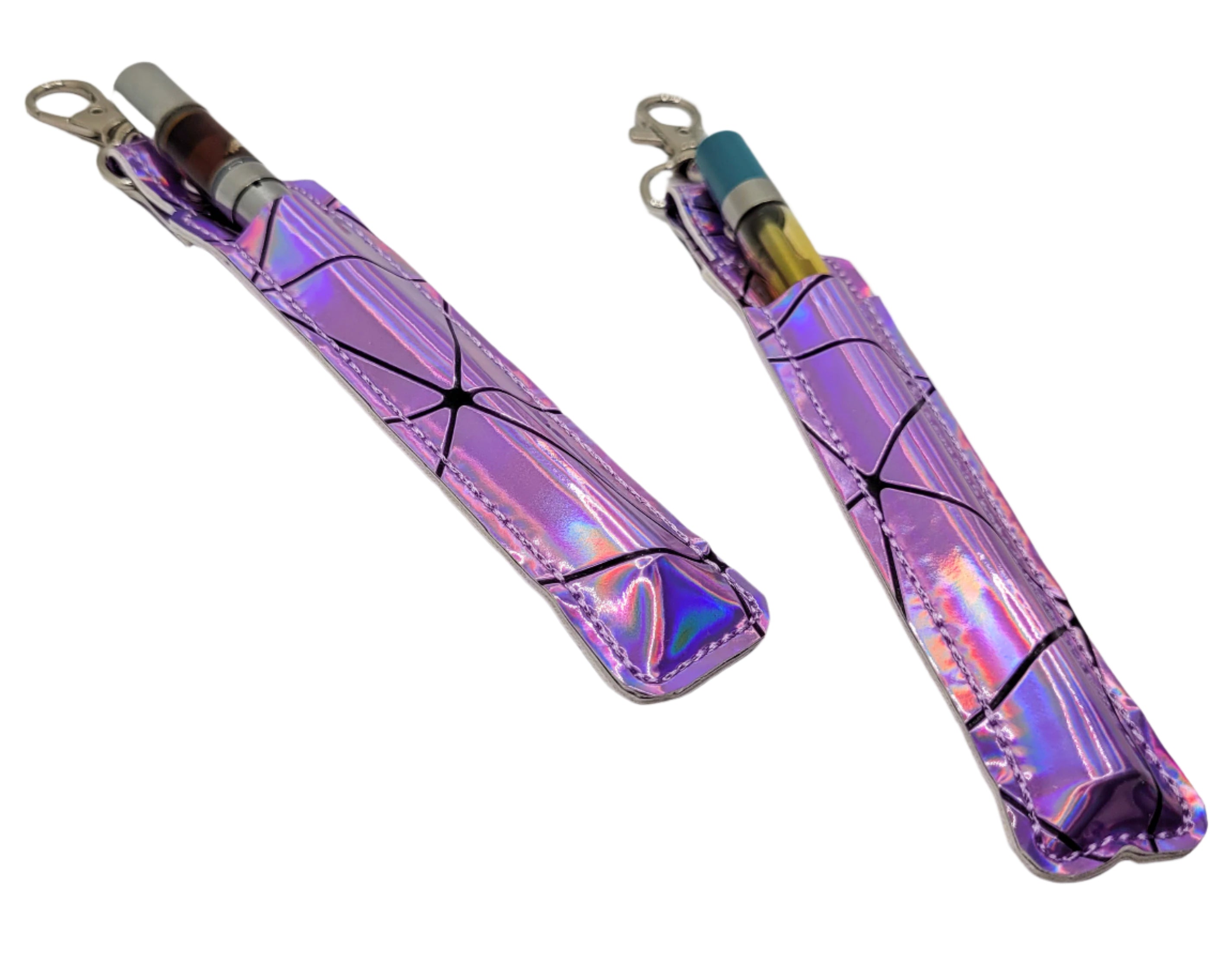 Estuche y soporte para vaporizador holográfico lila