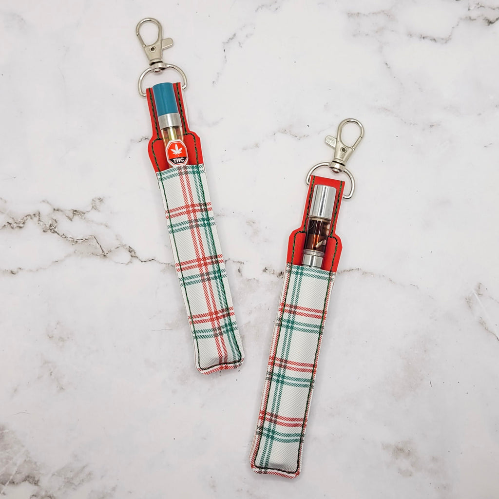 Red & Green Plaid Pen Holder & Case