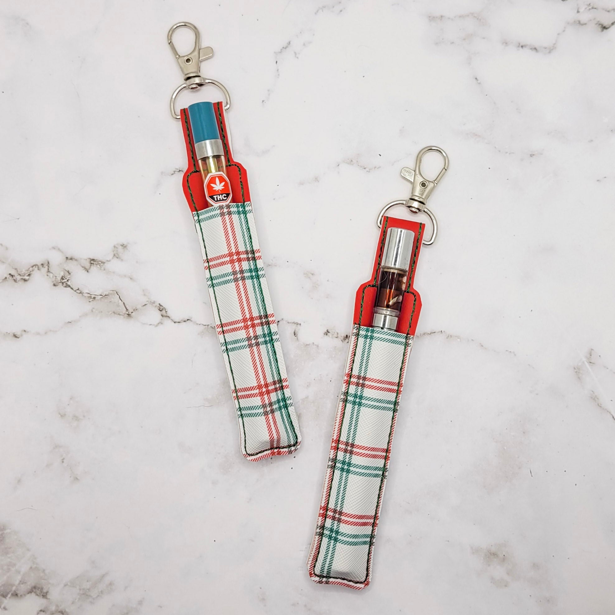 Red & Green Plaid Pen Holder & Case