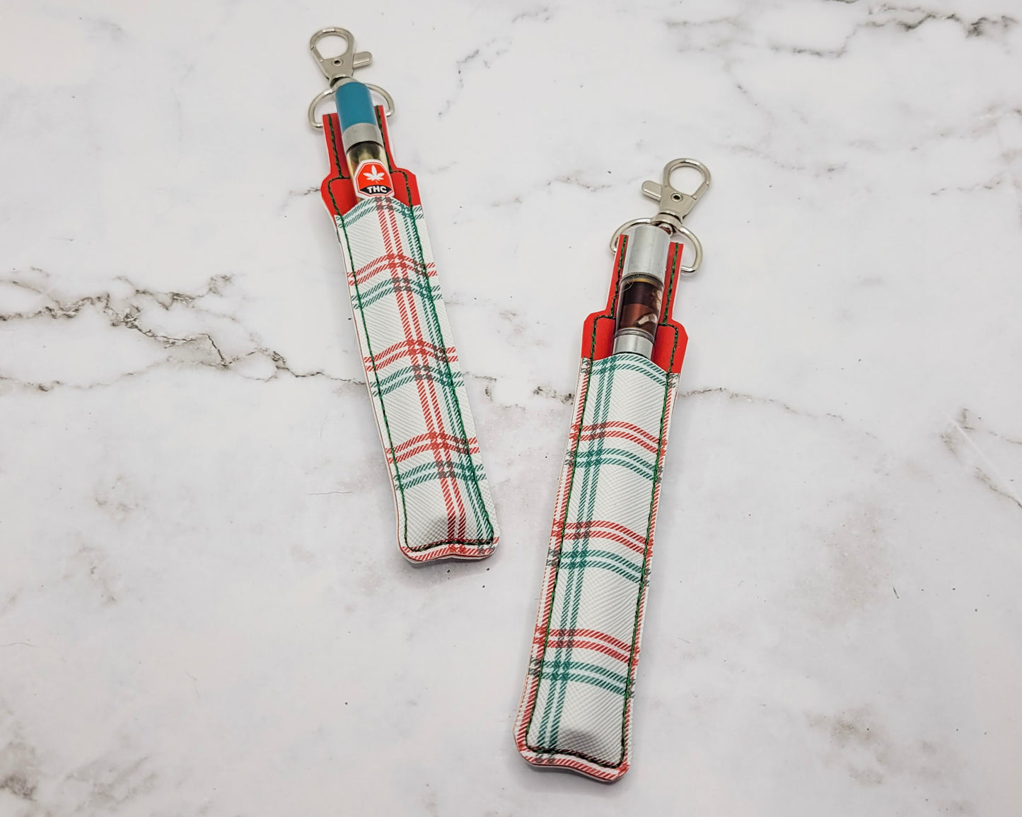 Red & Green Plaid Pen Holder & Case