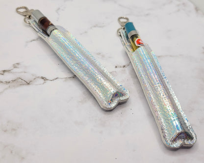 Silver Stone Holographic Pen Holder & Case