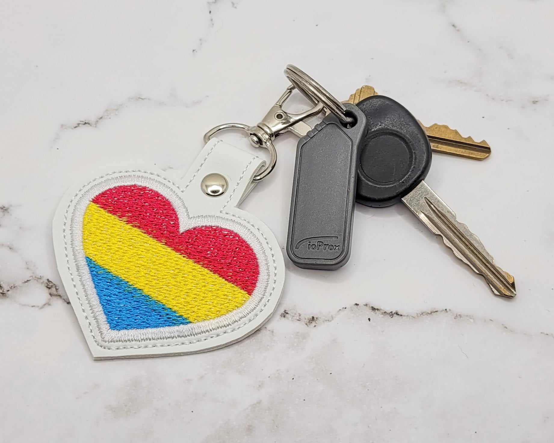 Pansexual Flag Heart Vinyl Keychain