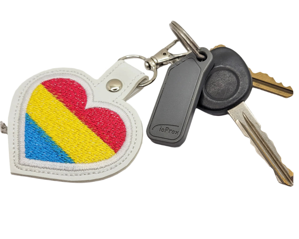 Pansexual Flag Heart Vinyl Keychain