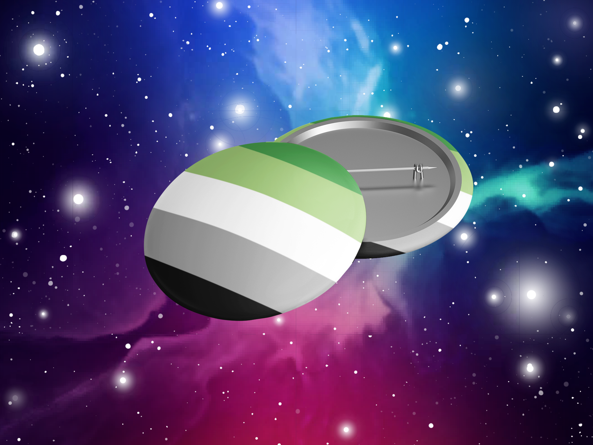 Aromantic Flag Pinback Button