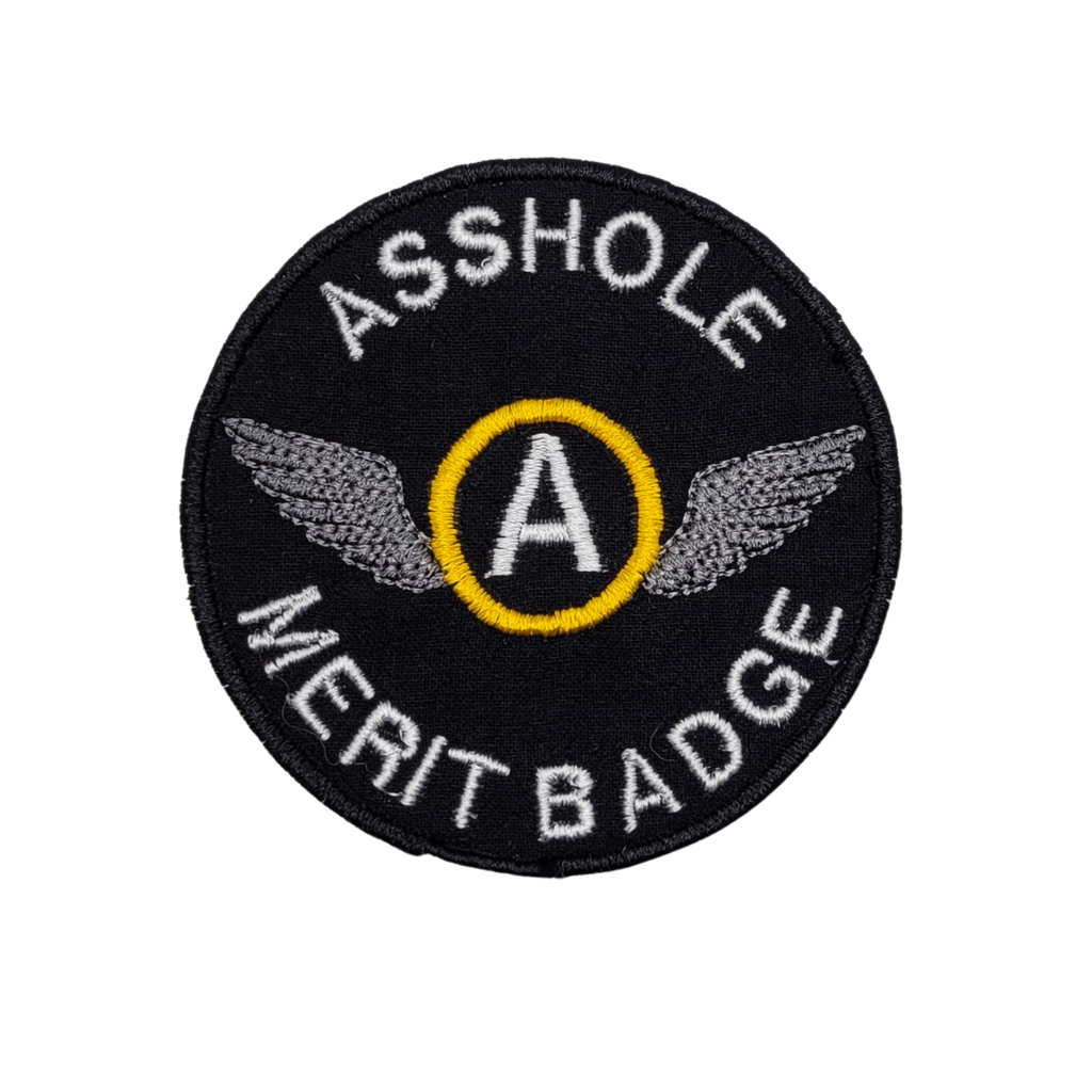 Parche termoadhesivo bordado con la insignia de mérito de imbécil