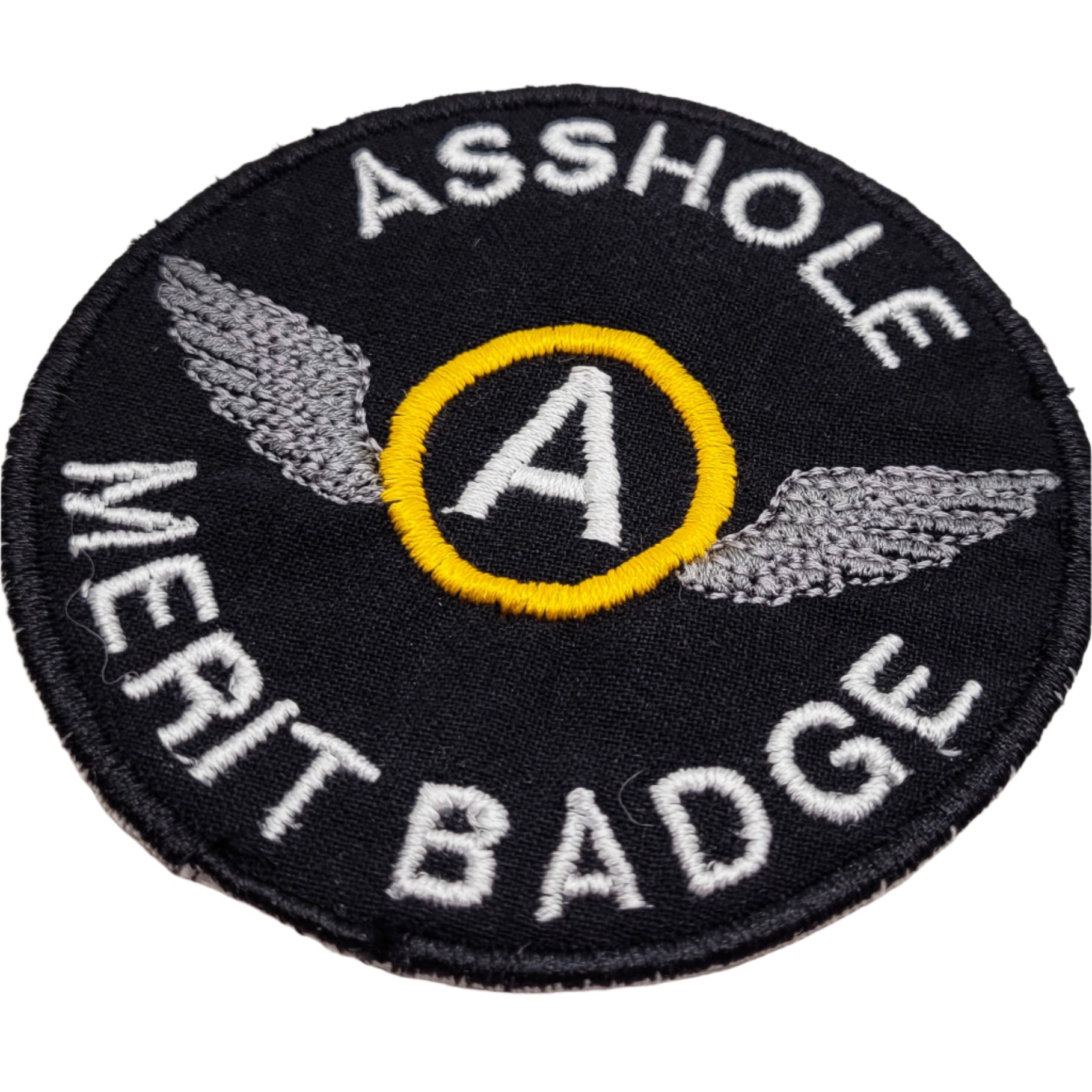 Parche termoadhesivo bordado con la insignia de mérito de imbécil