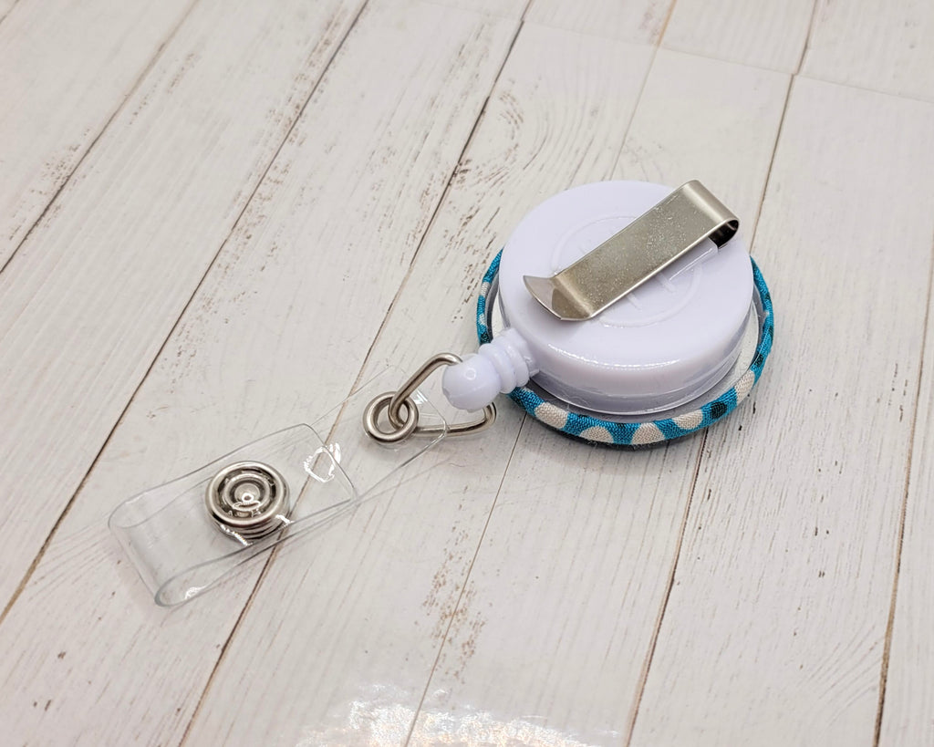 Porte-badges en tissu à imprimé géométrique