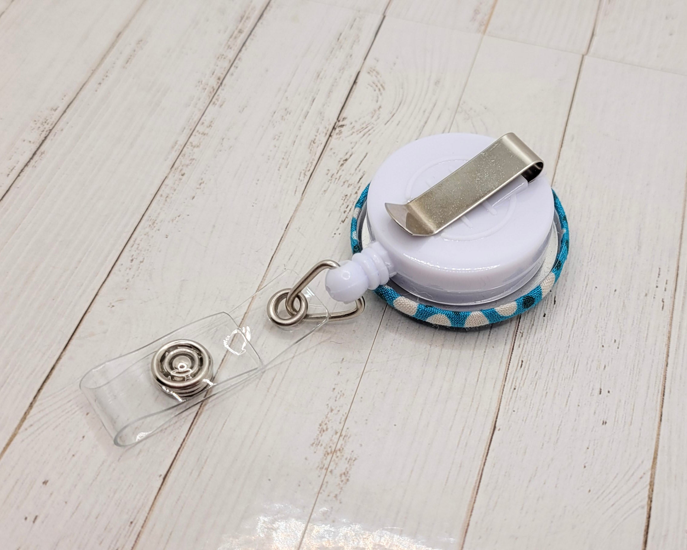 Geometric Print Fabric Badge Reels