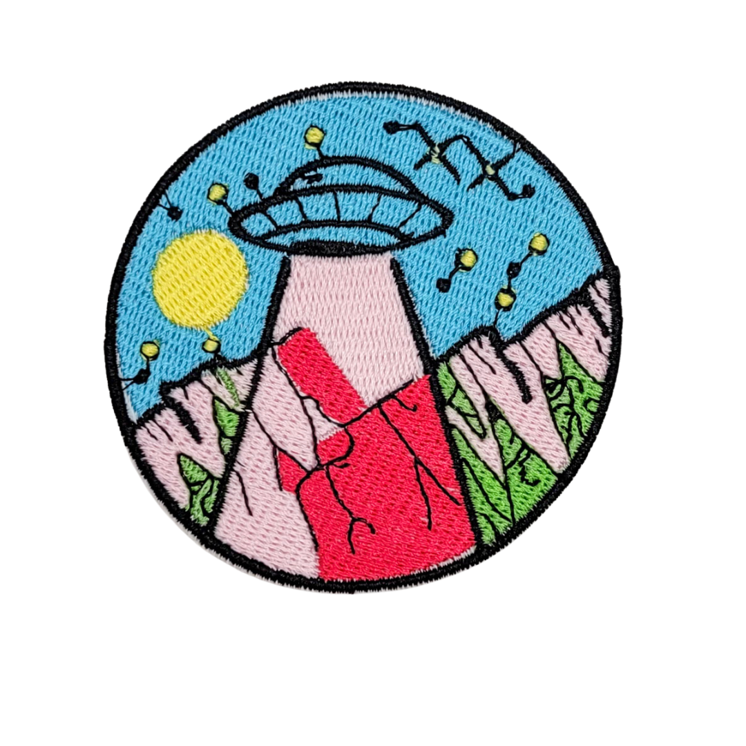 Beam Me Up Embroidered Iron On Patch