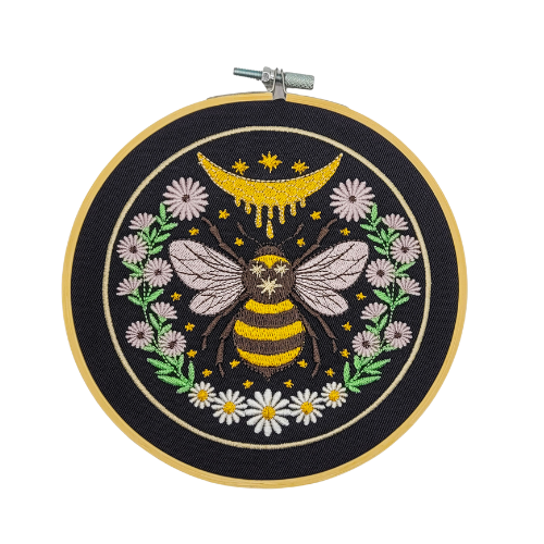 Bee & Honey Embroidered Wall Hanging - 6" Hoop
