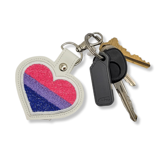 Bisexual Flag Heart Vinyl Keychain