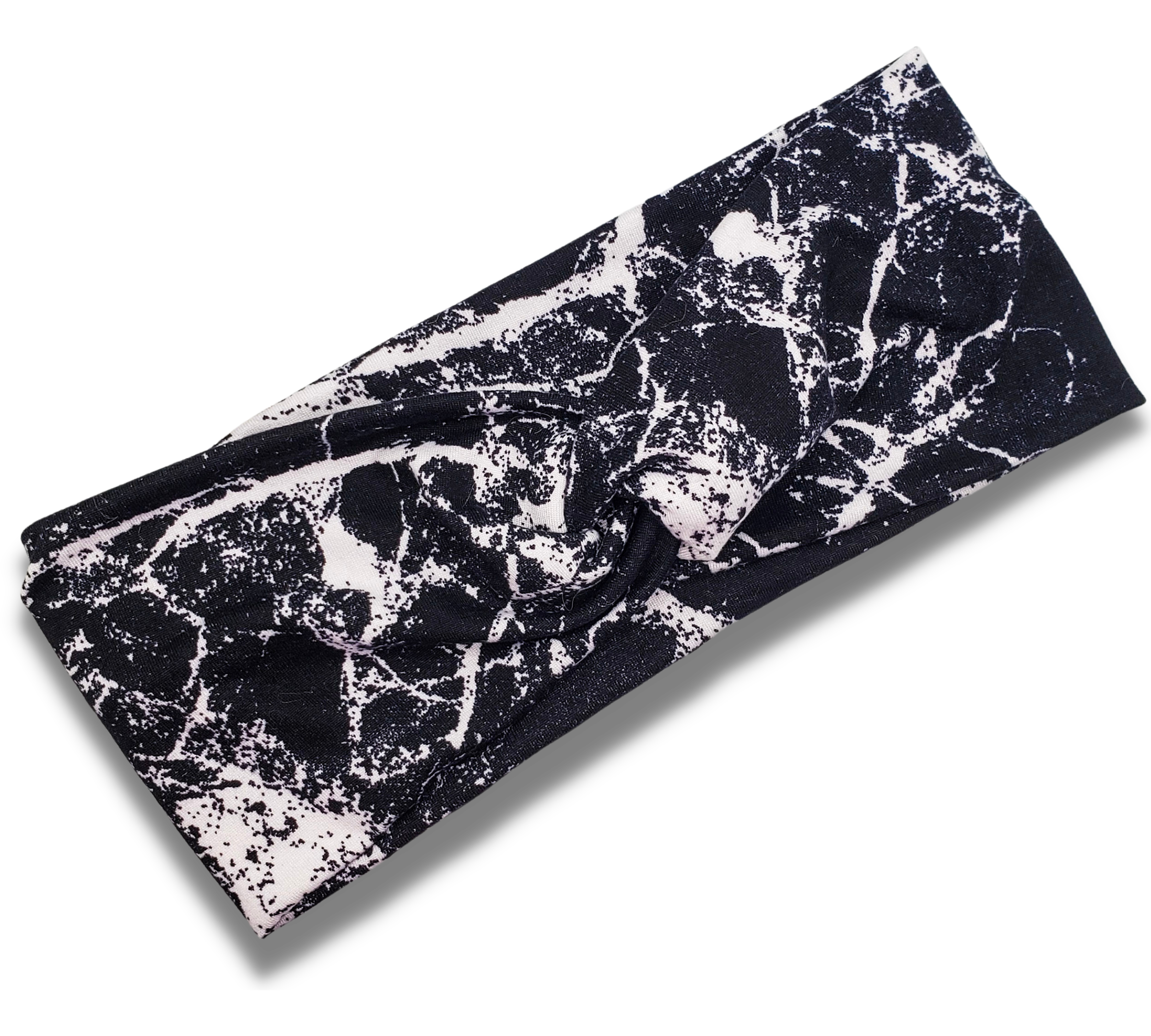 Black Marble Super Soft Stretch Knit Headband