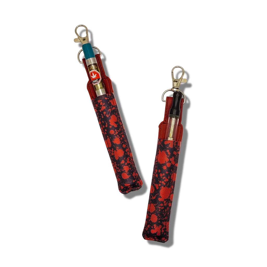Estuche y soporte para bolígrafo con diseño de salpicaduras de sangre