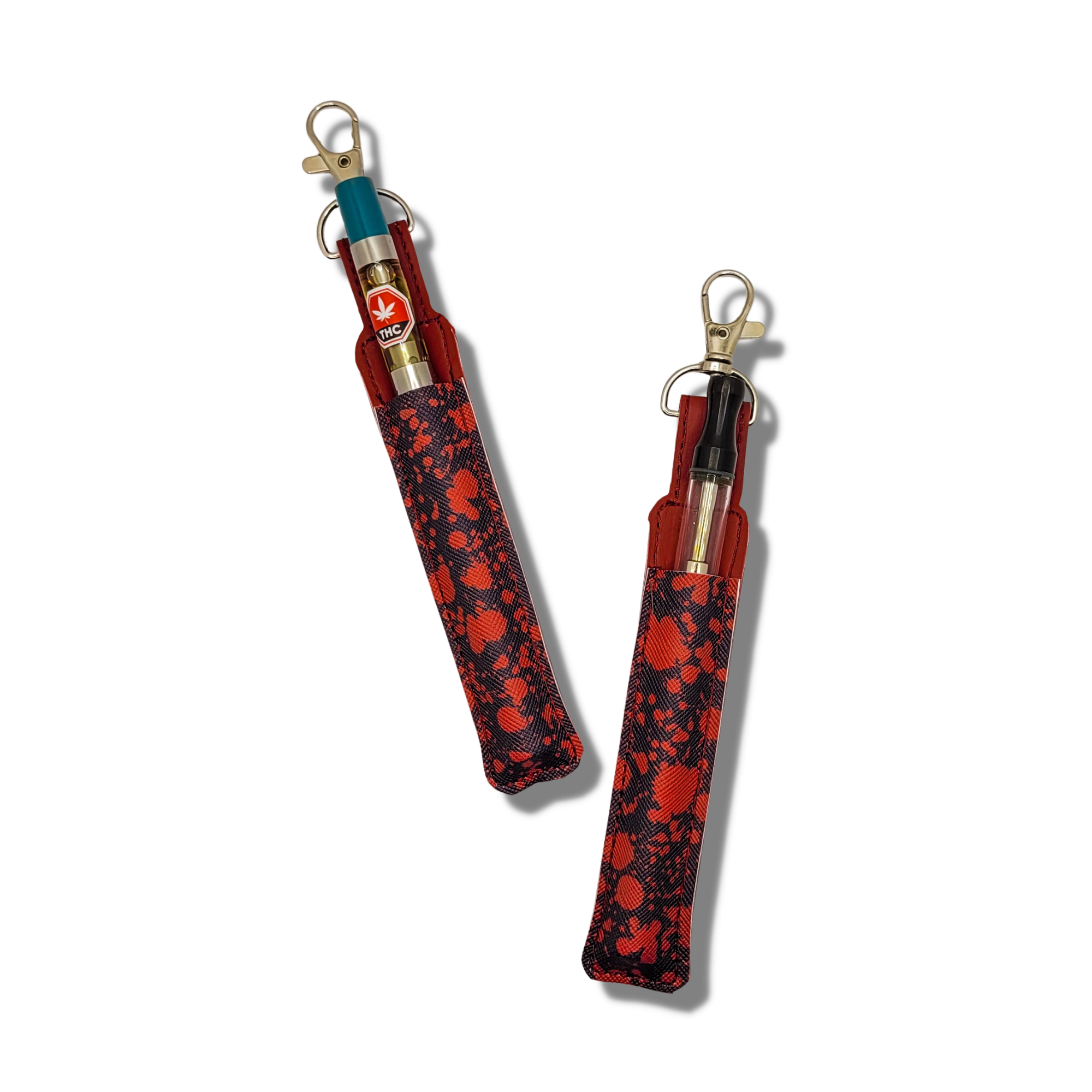 Estuche y soporte para bolígrafo con diseño de salpicaduras de sangre