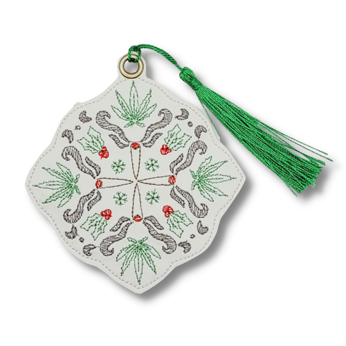Cannaflake Embroidered Bookmark