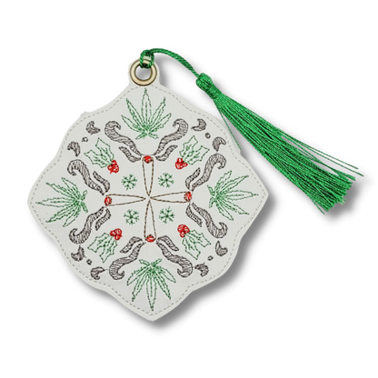 Cannaflake Embroidered Bookmark