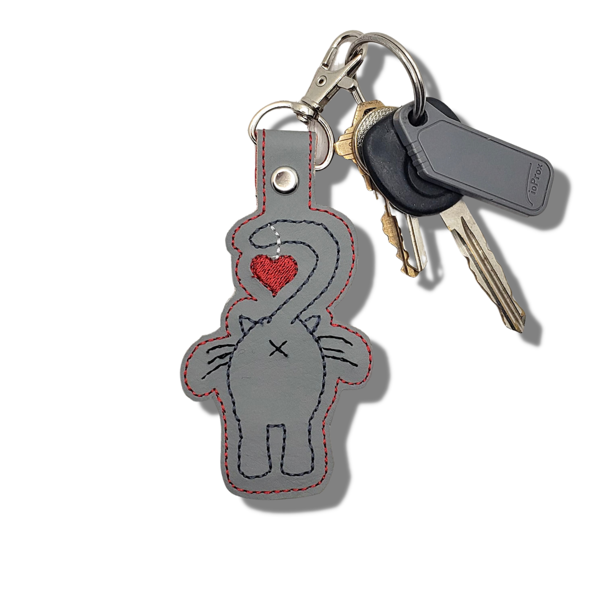 Cat Butt Vinyl Embroidered Keychain