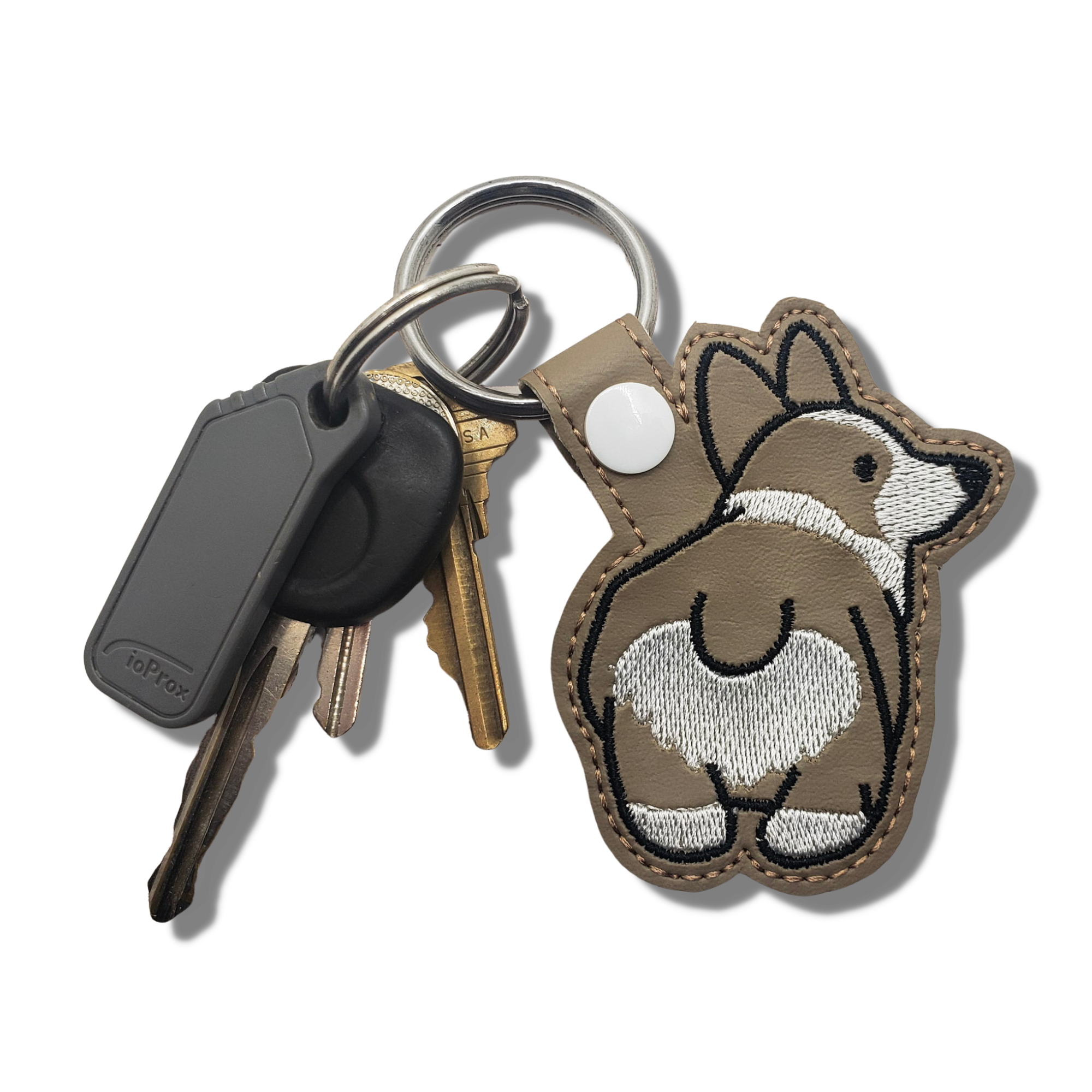 Corgi Butt Vinyl Embroidered Keychain