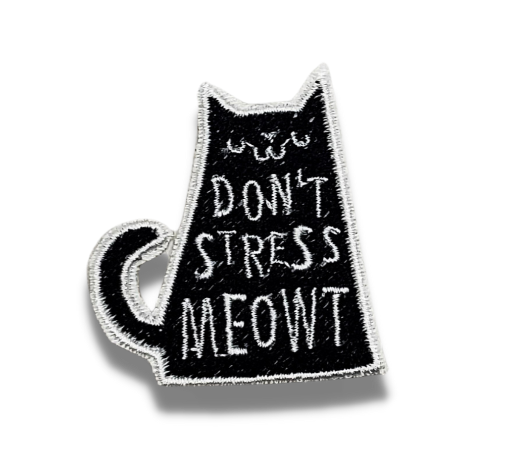 Patch brodé thermocollant « Don't Stress Meowt Cat »