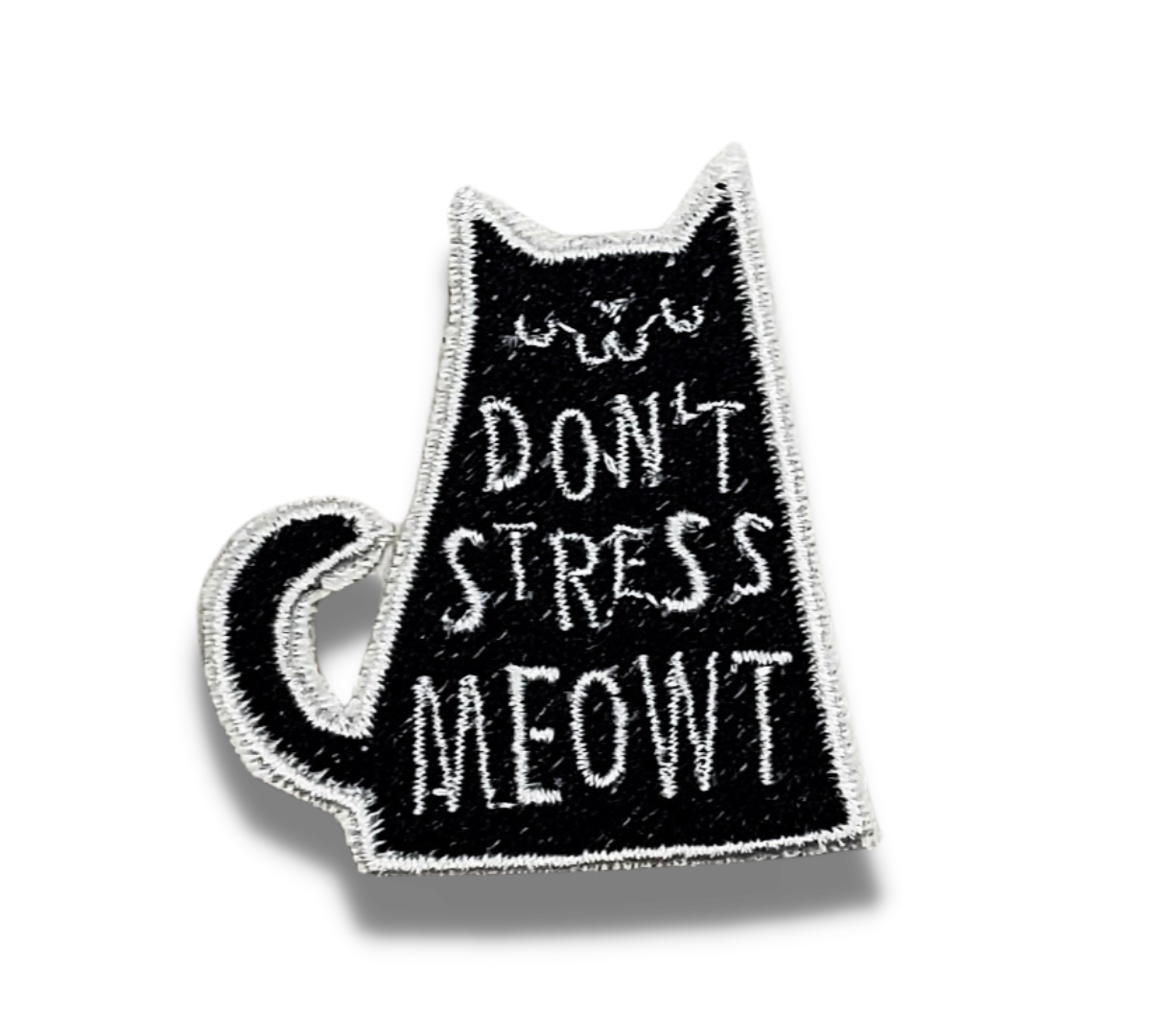 Parche termoadhesivo bordado "Don't Stress Meowt Cat"